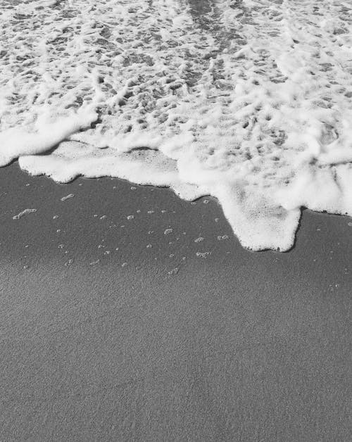 Grayscale Photo of Water Waves