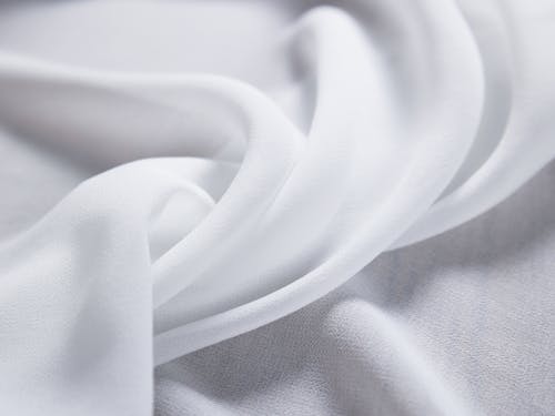 Close-up of a Smooth White Fabric 