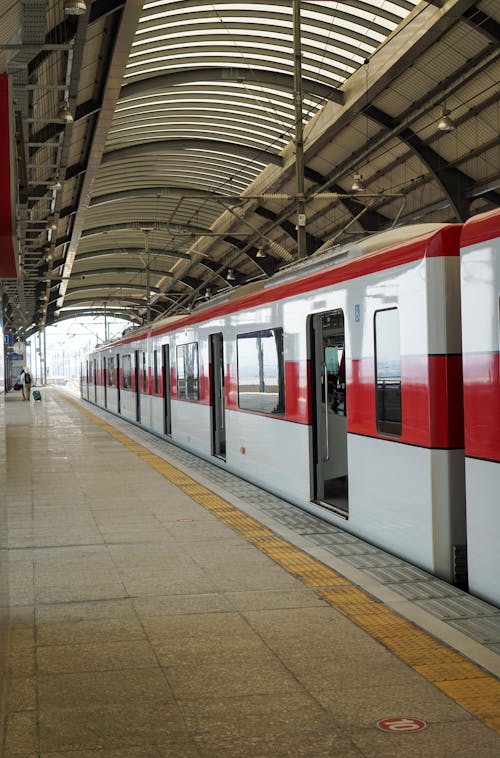 Foto profissional grátis de estação de trem, plataforma, tiro vertical