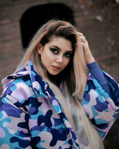 Young Woman in a Colorful Jacket 