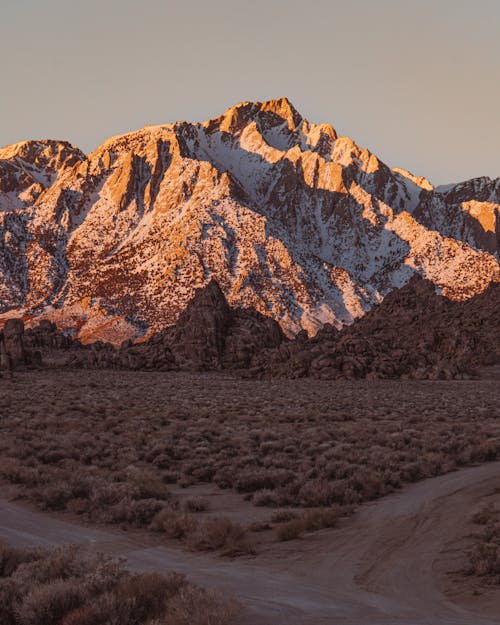 Mountain under White Sky