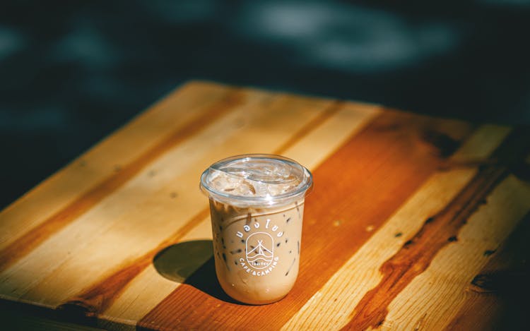 Milk Shake On Wooden Table