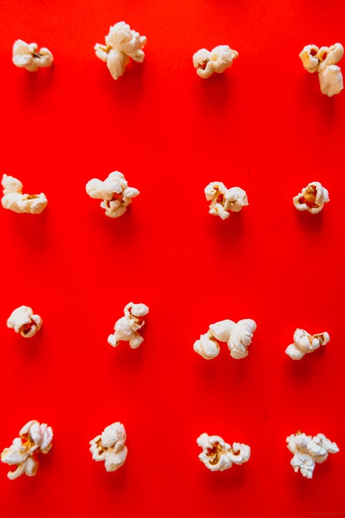 Popcorn on Red Background