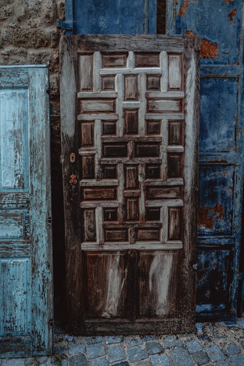 A Wooden Door with a Pattern