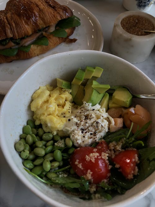 Fruits and Vegetables Salad in Bowls