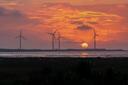 Sunset over Wind Farm