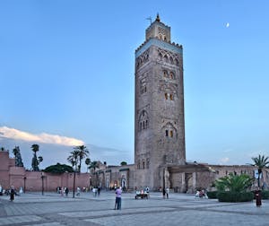 Jemaa el Fnaa Square with Minaret