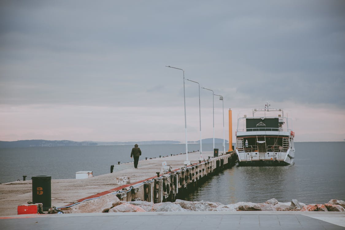 Ferry Moored on Pier