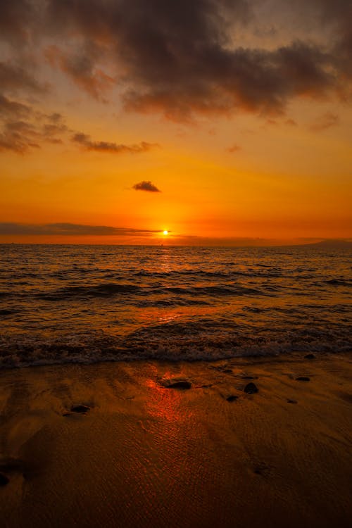 Scenic View of the Sunset in the Sea