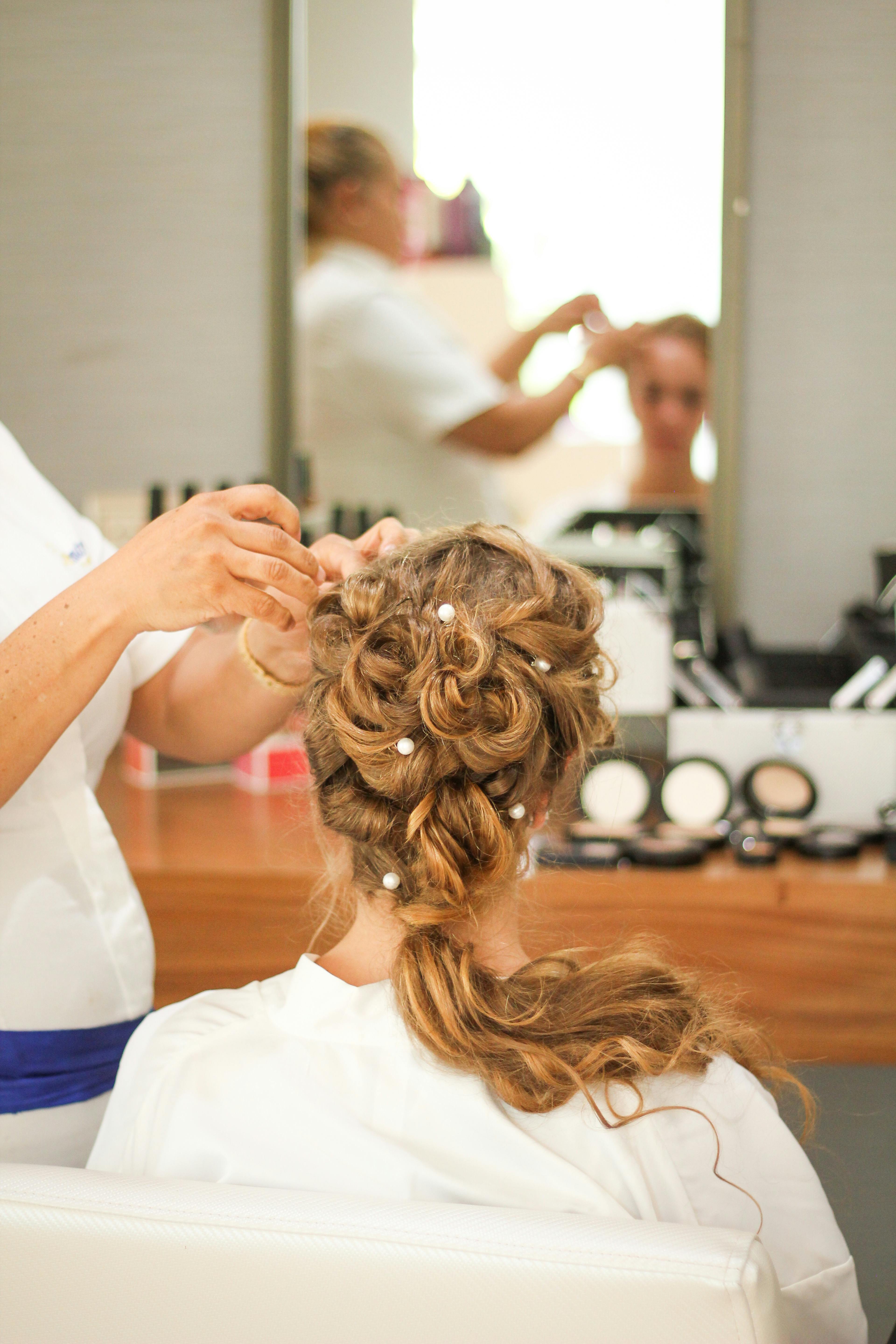 Bride Getting Her Hair Done · Free Stock Photo