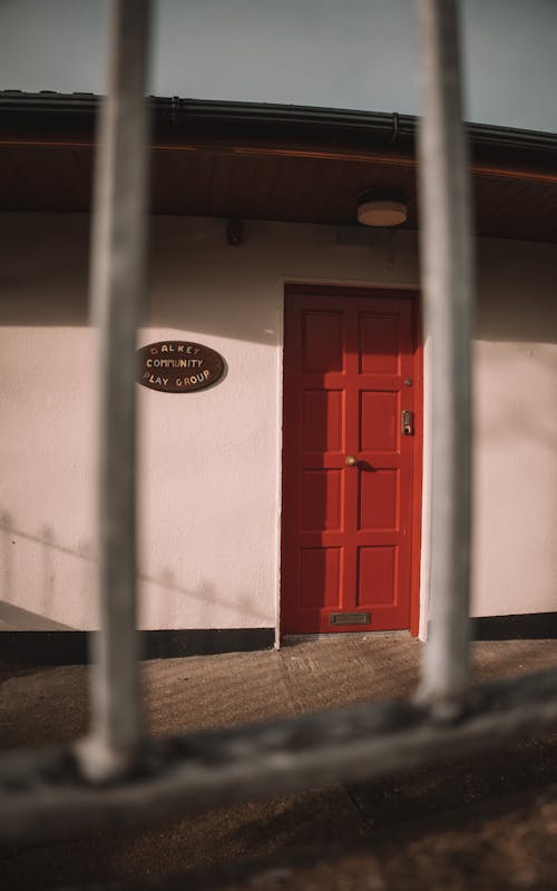 A Building with a Red Door 