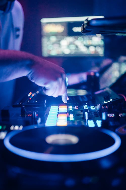 DJ Hand over Sound Mixer