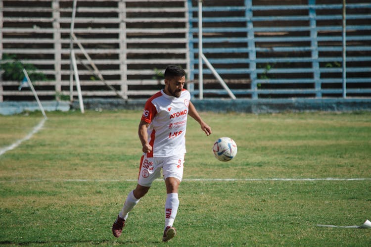 A Man Playing Soccer 