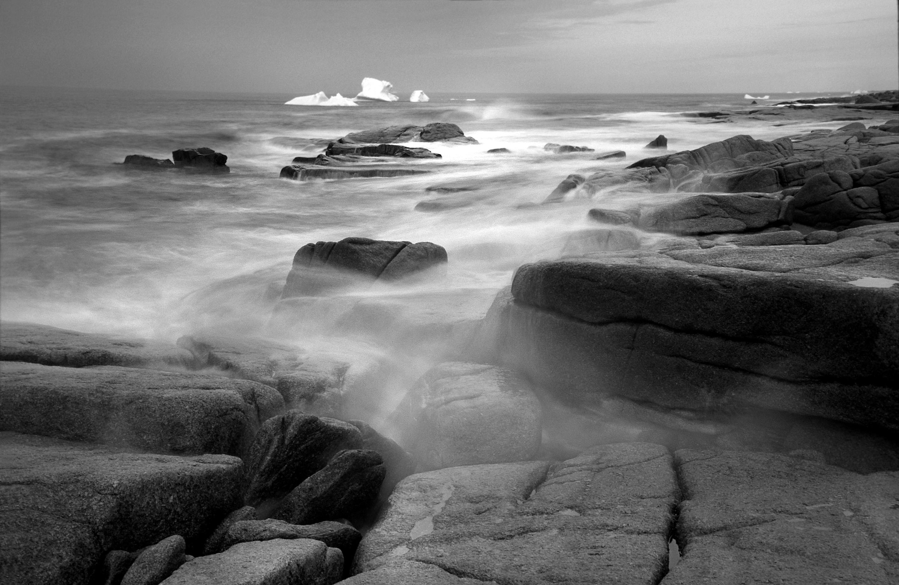 Grayscale Photography of Seashore · Free Stock Photo