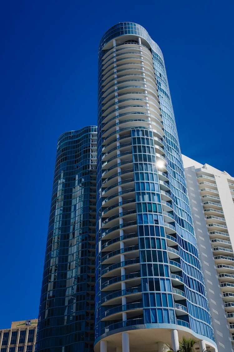 Low Angle Photo Of A Blue Building