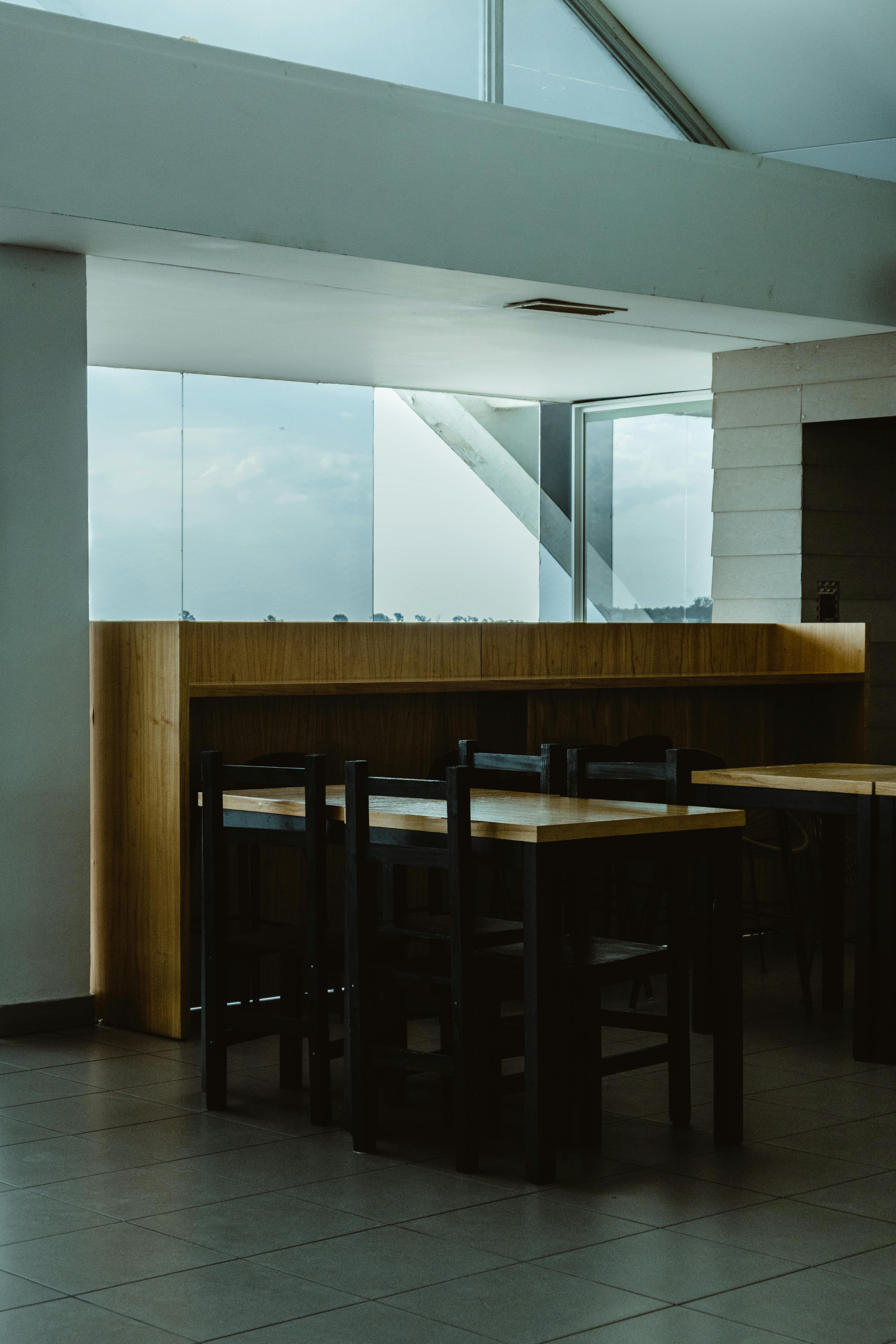 wooden table and counter top in a kitchen