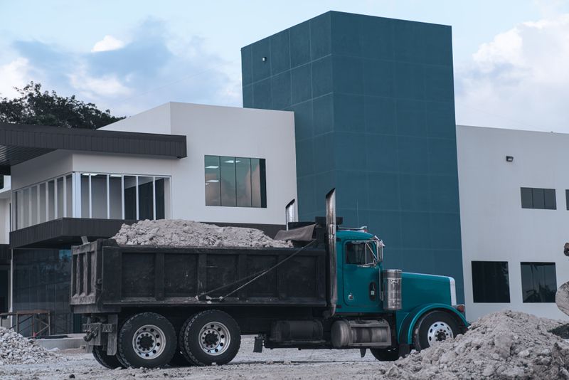 Tipper truck loaded with material