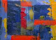 这幅充满活力的抽象表现主义绘画，以大胆的色彩和纹理笔触呈现