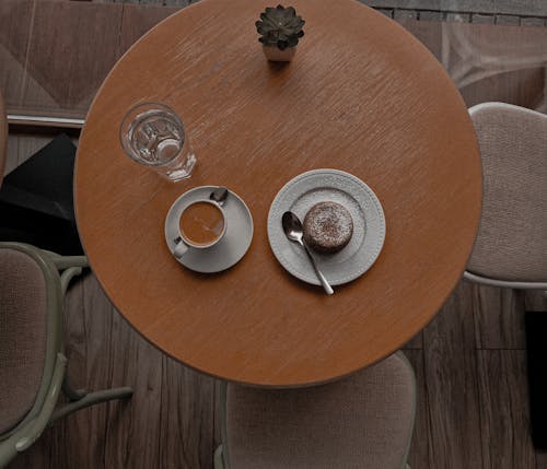 Coffee Cup and Breakfast on Table