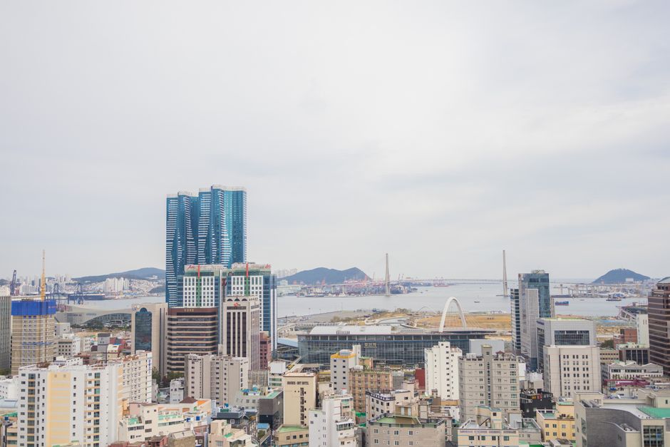 인천 송도국제도시 IBD 전경 항공 사진