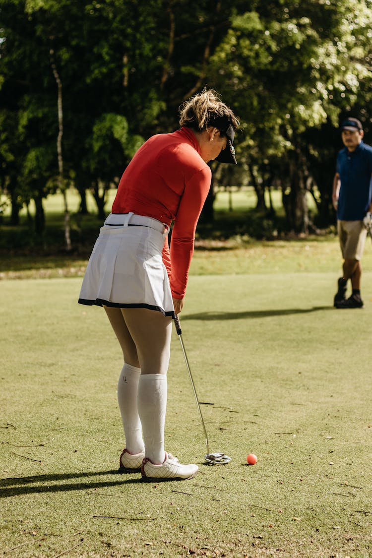 A Woman Playing Golf 