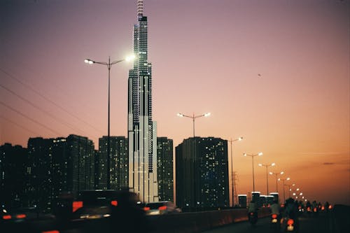 Landmark 81 Skyscraper Towering over Buildings in Saigon, Vietnam