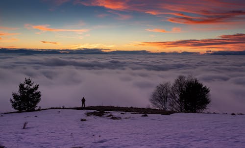 Photos gratuites de à couper le souffle, chaîne de montagnes, coucher de soleil