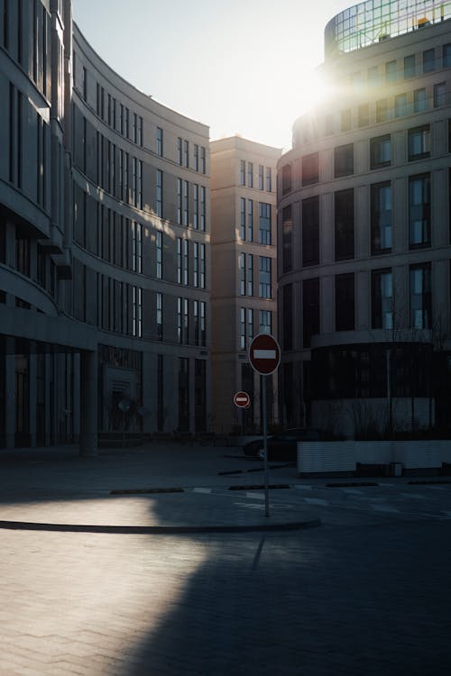 Sun Peeking Over a Street in Minsk