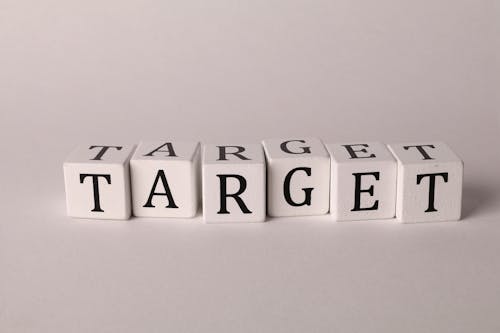 Photo of Cubes with Letters Forming the Word "Target"