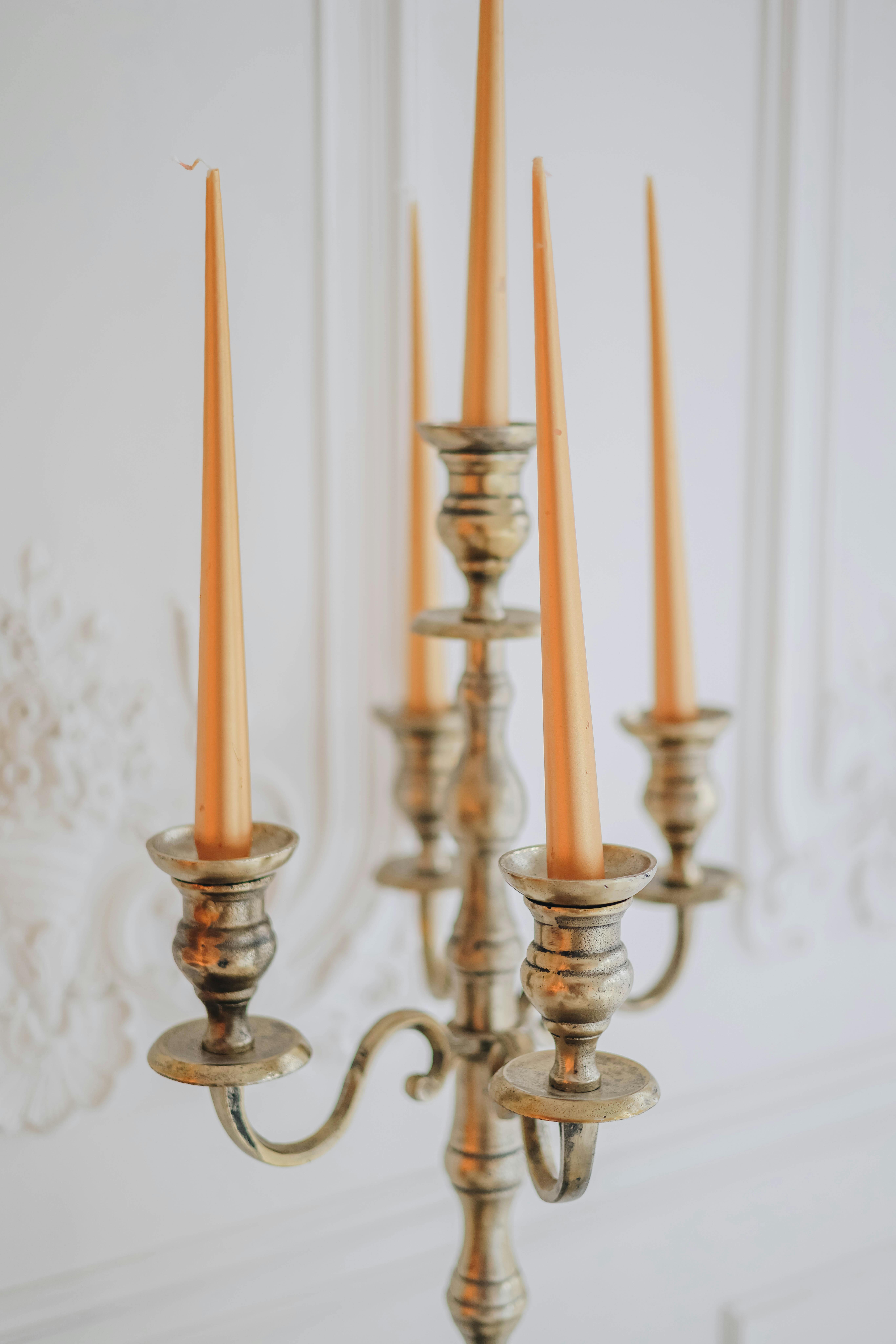 Wax Candles in Candlestick · Free Stock Photo