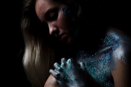 Free Photo of Woman Filled With Glitters  Stock Photo
