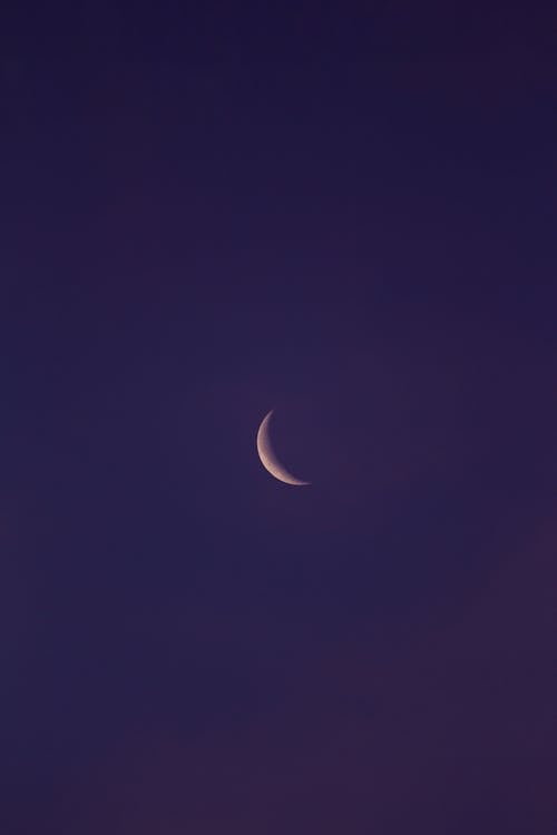 A Crescent Moon on a Dark Clear Sky 