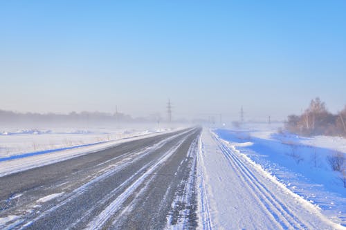 Asphalt Road with Snow
