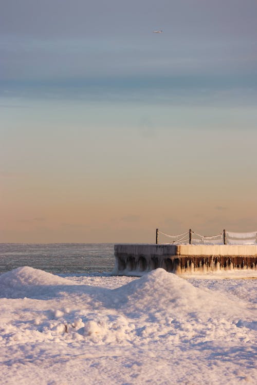 Pier Frozen with Ice