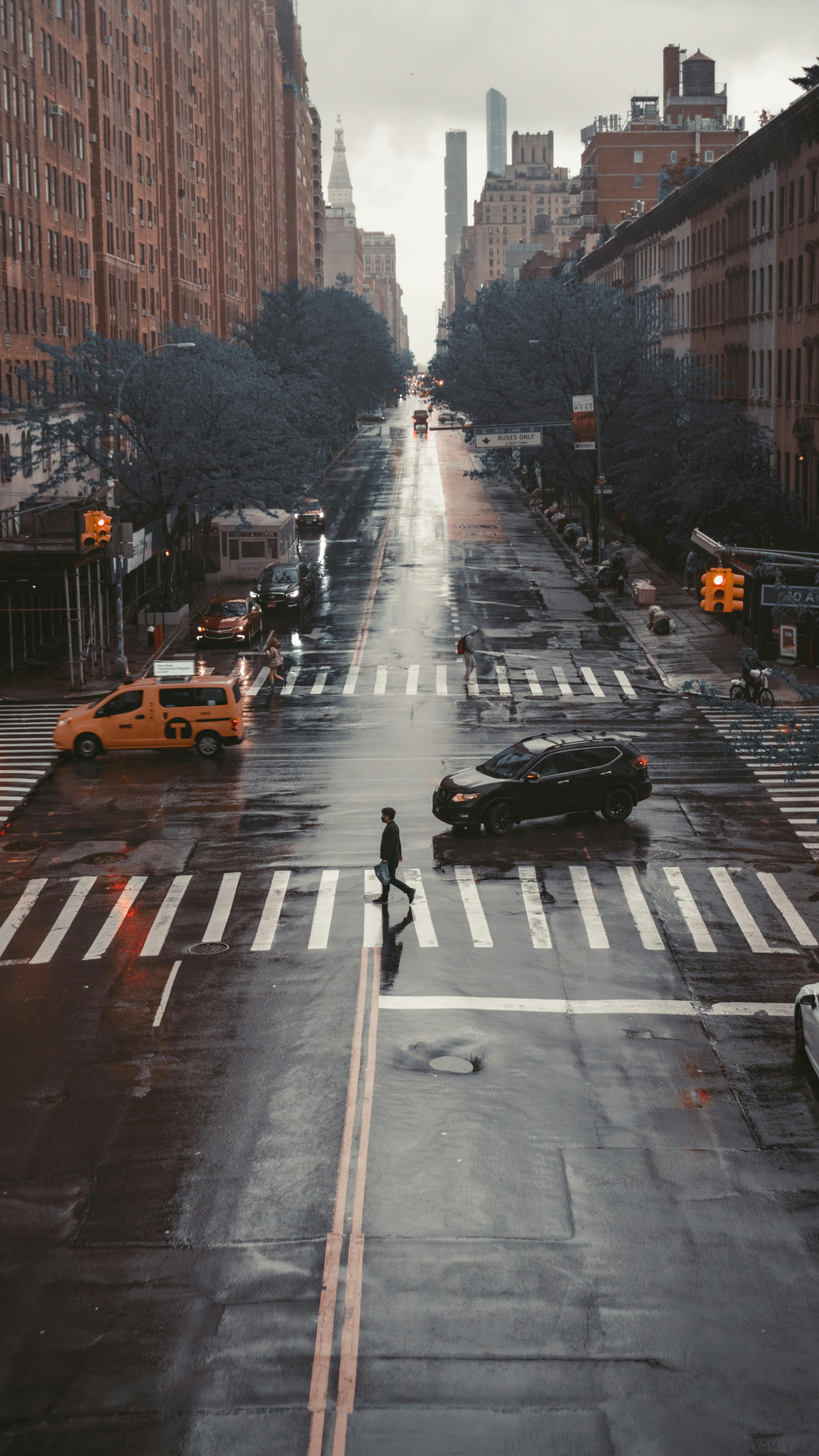 Download Yellow Crosswalk Minimal Background Wallpaper | Wallpapers.com