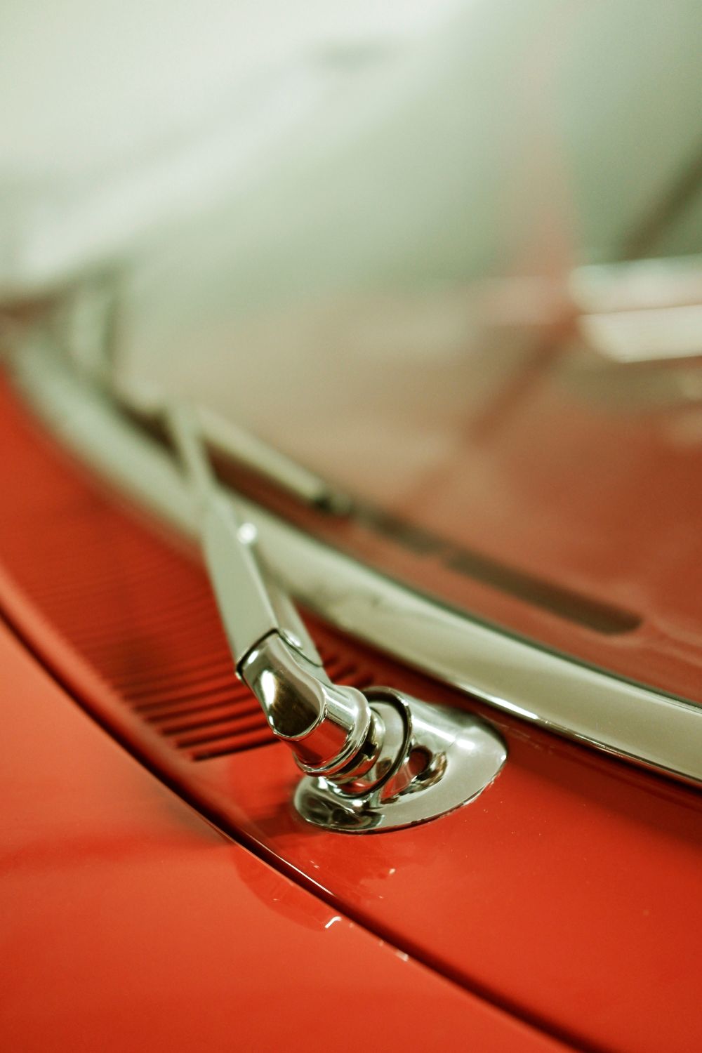 Close-up of a windshield wiper