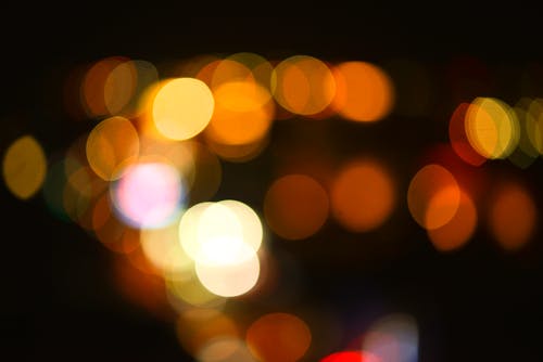 Free stock photo of blurry background, city lights, gold tone Stock Photo