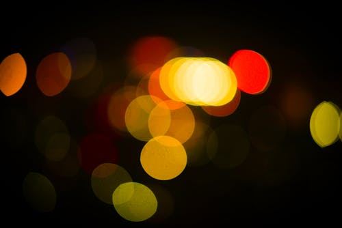 Free stock photo of blurry background, city lights, gold tone Stock Photo