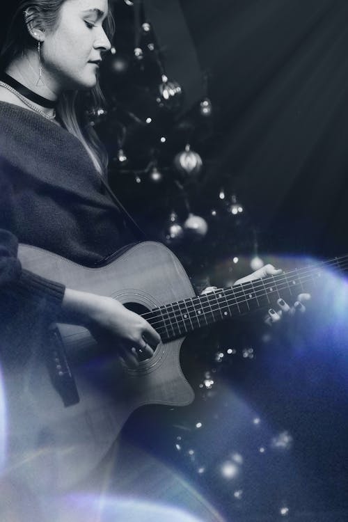 Free stock photo of acoustic guitar, adobe photoshop, asian girls