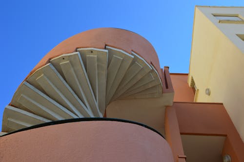 Low Angle View of a Spiral Staircase