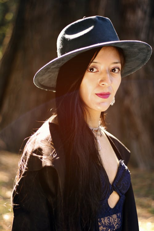 Pretty Woman in Black Fedora Hat