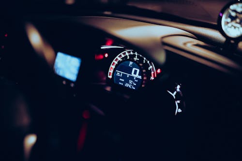 Illuminated Speedometer in Car