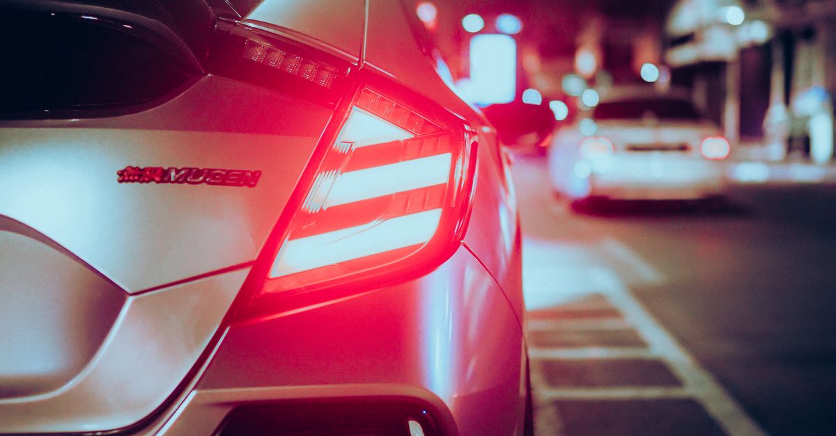 Sports Car Rear Red Light Β· Free Stock Photo