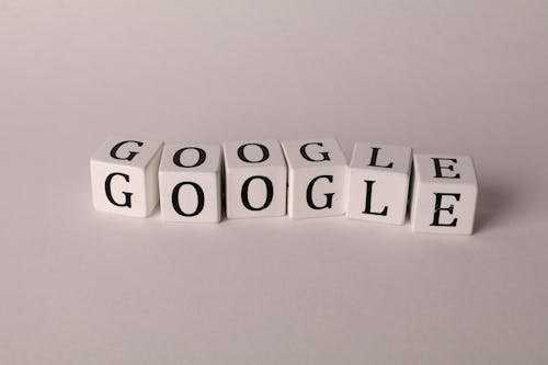 Google Spelled on Letter Cubes