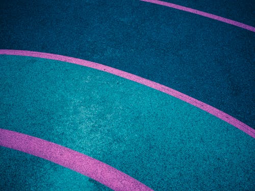 Pink Lines on Blue Surface