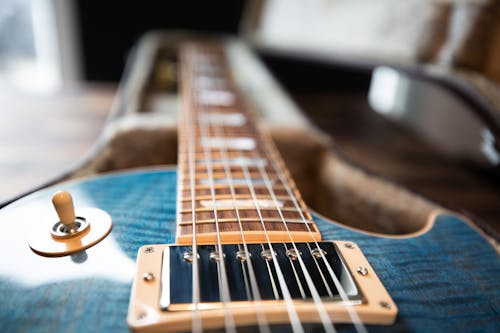 Blue and Brown Guitar