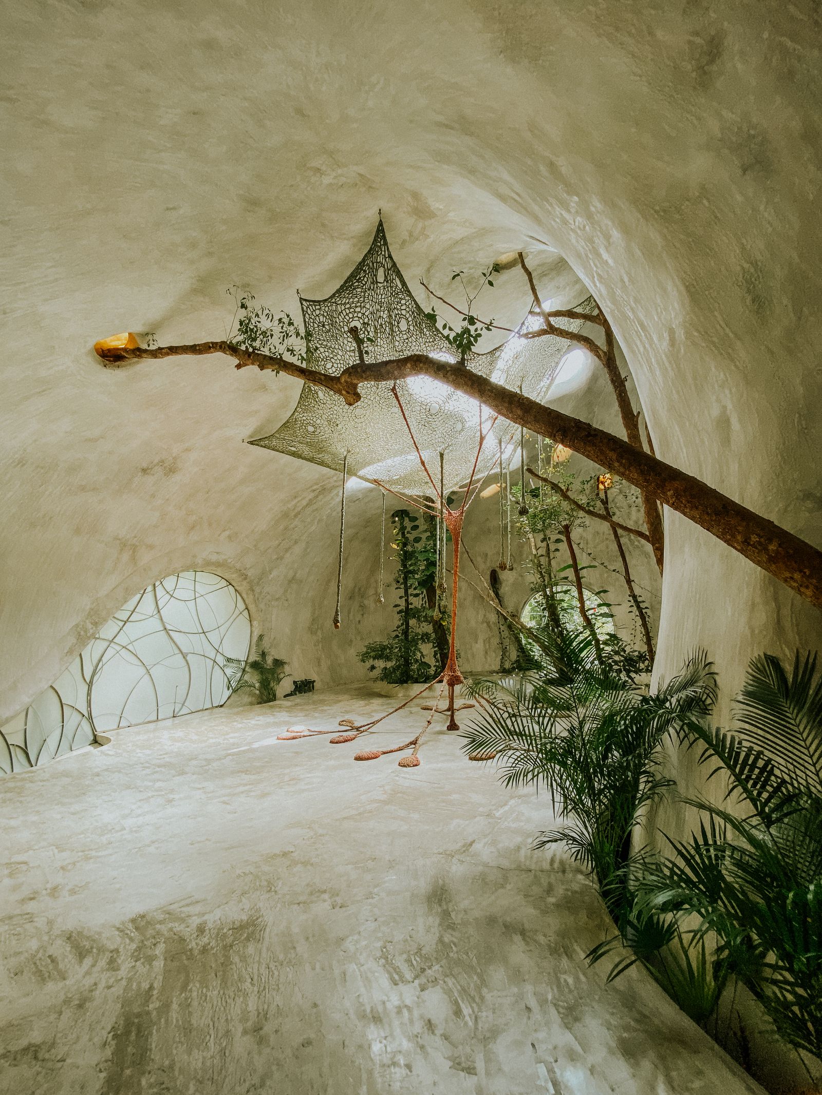 The Sfer Ik art centre's organic wooden architecture in Tulum, Mexico