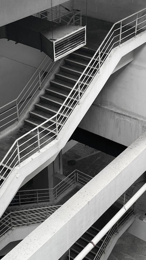 High Angle Shot of a Staircase 
