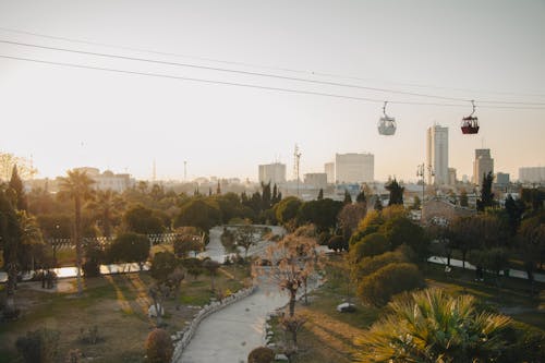 Park with River and Cable Car