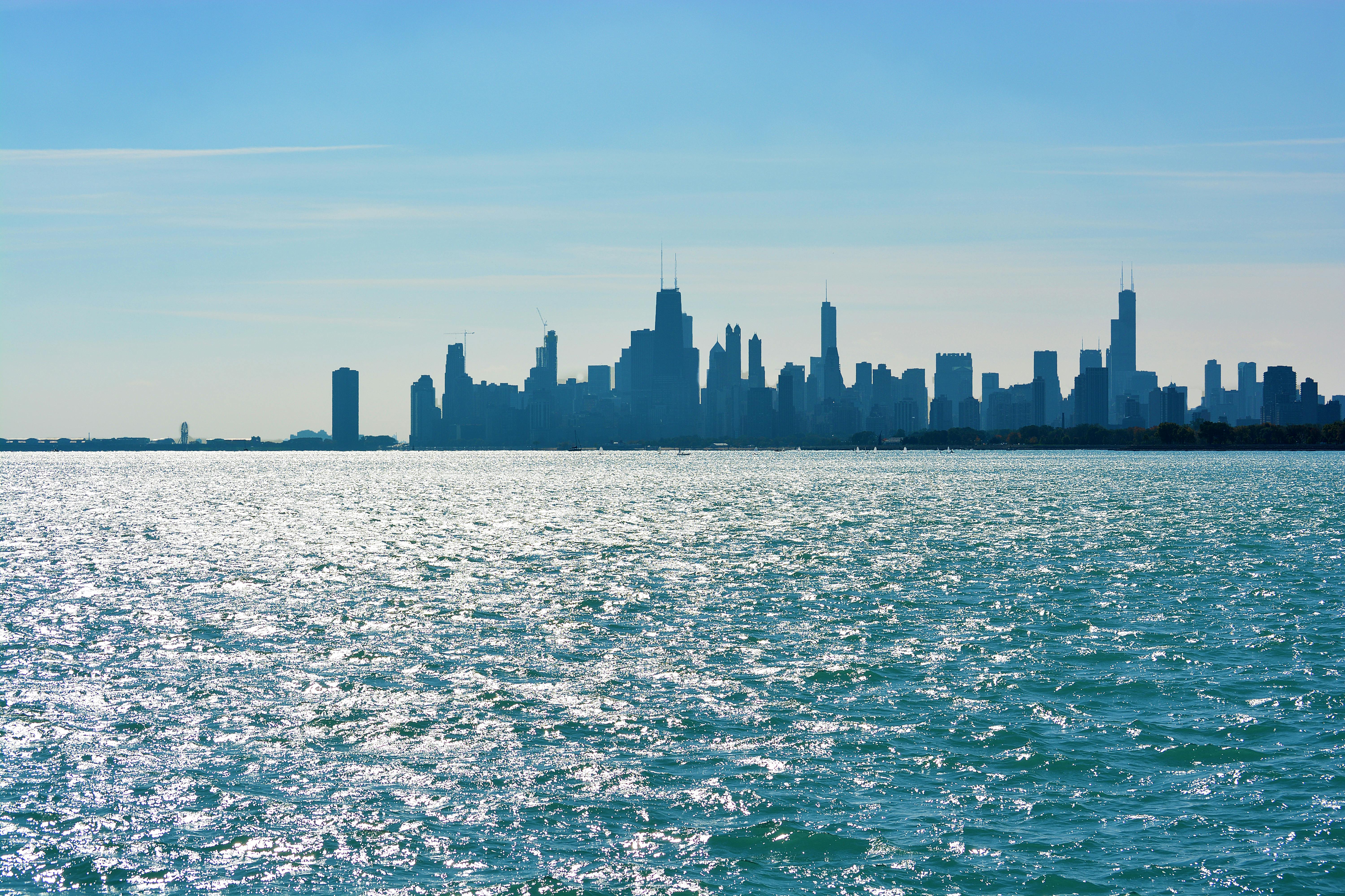 Free stock photo of chicago, chicago skyline, Lake and skyline